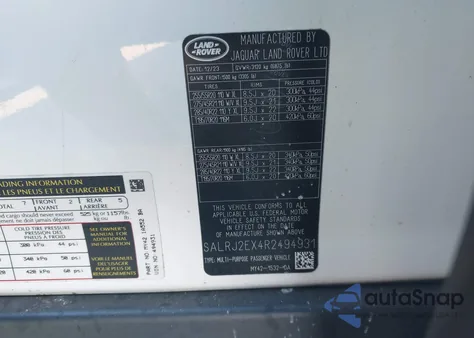 2024 Land Rover Discovery P300 S z USA, uszkodzony, nr VIN SALRJ2EX4R2494931